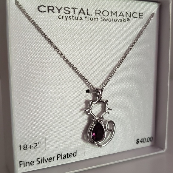 Swarovski crystals kitty cat necklace NWT - Picture 2 of 3